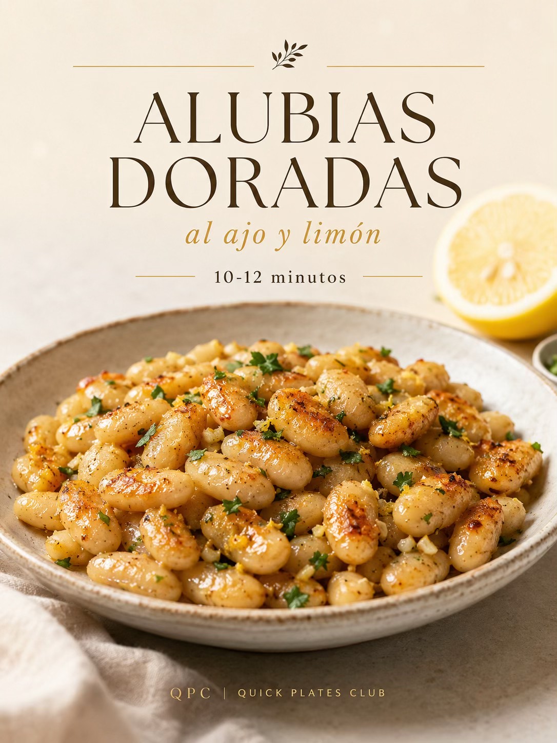 Alubias doradas al ajo y limón