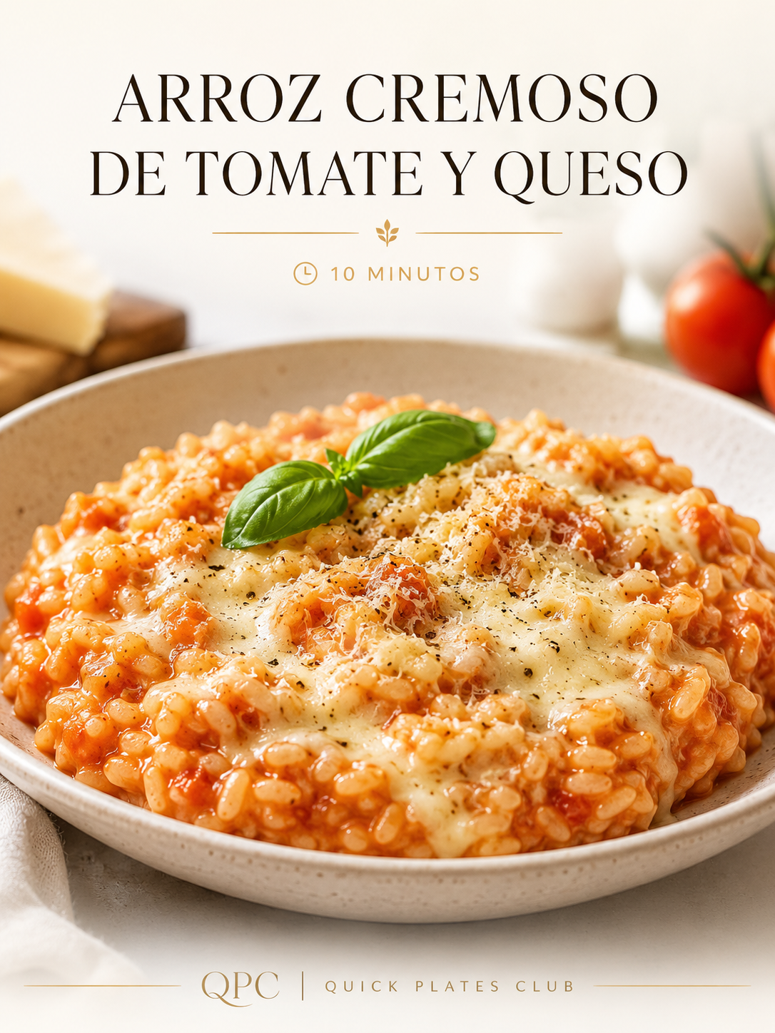 Arroz cremoso de tomate y queso
