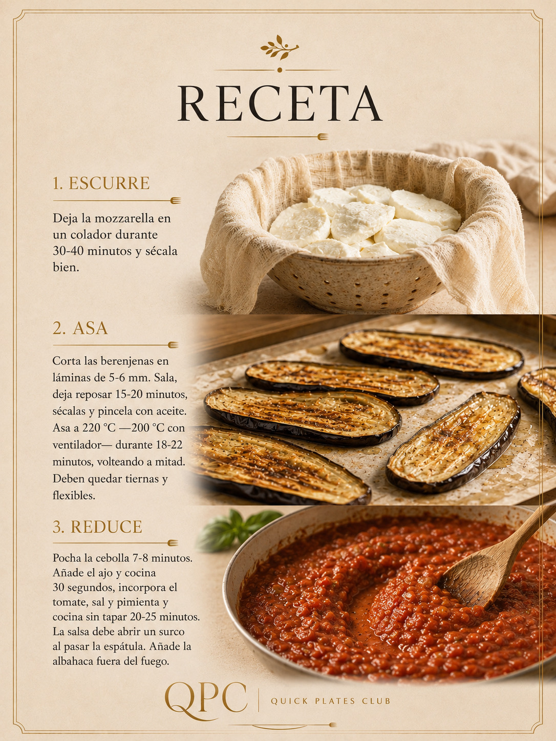 Berenjena a la parmesana al horno - receta