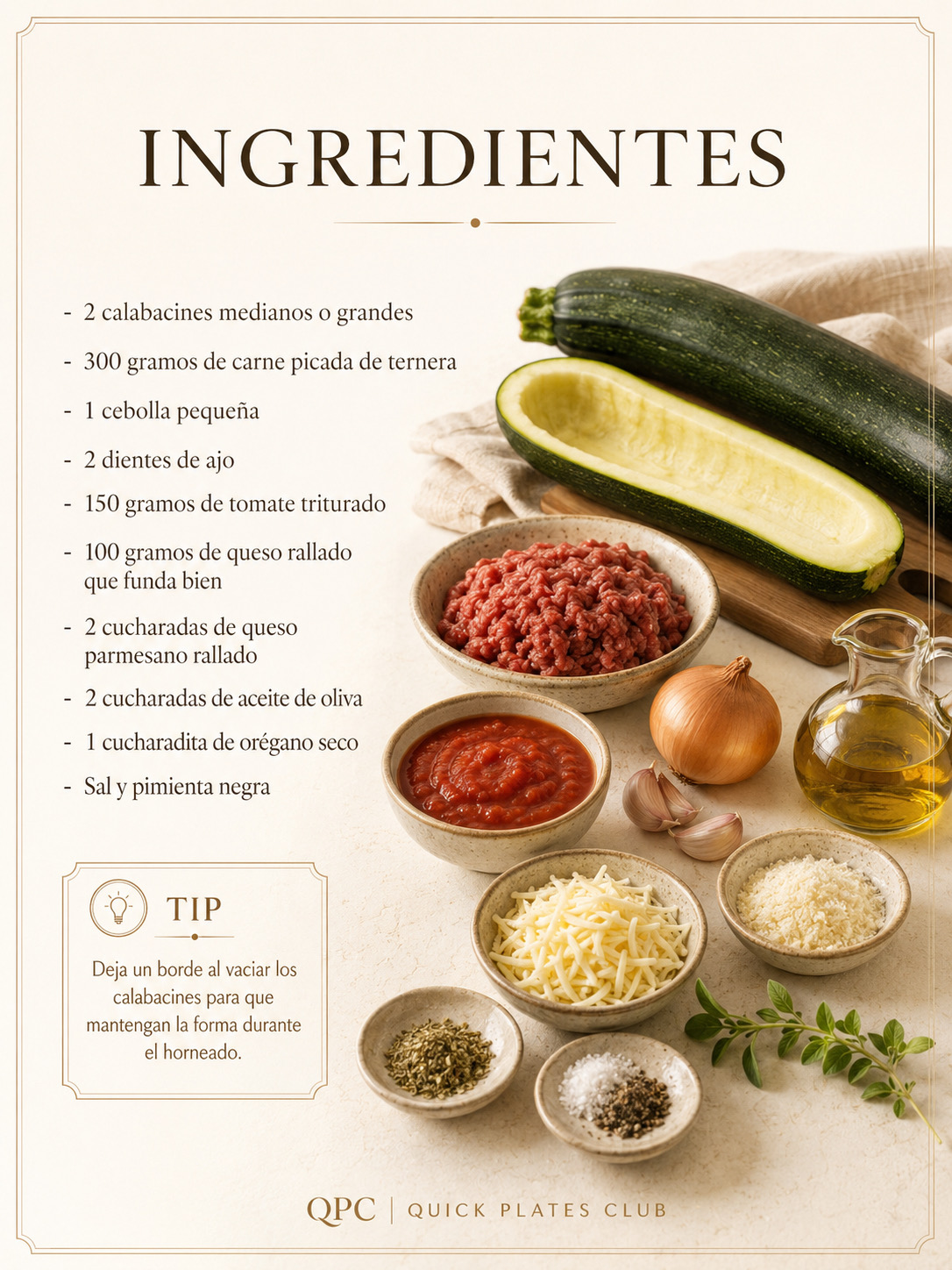 Calabacines rellenos de carne y queso - receta