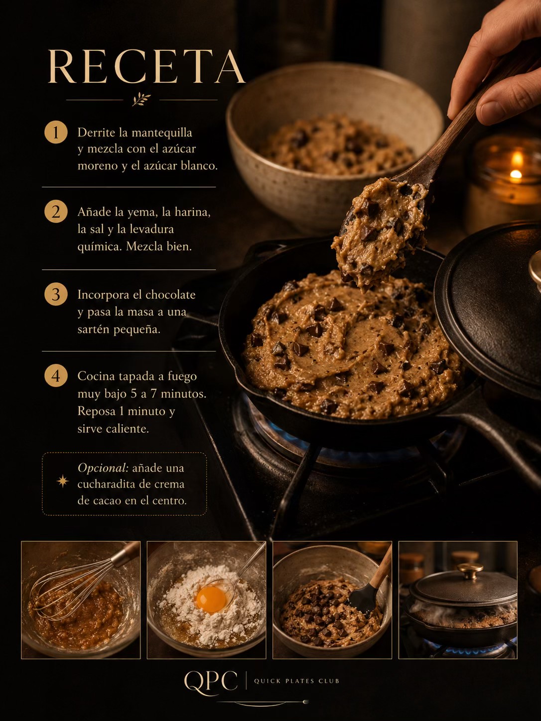 Cookie exprés de sartén en 8 minutos - receta
