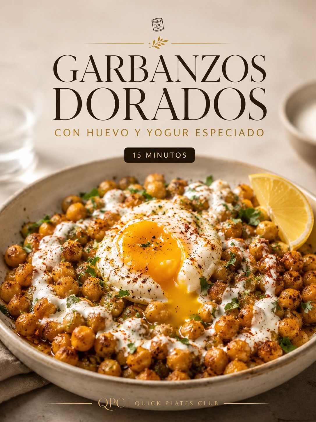 GARBANZOS DORADOS CON HUEVO Y YOGUR ESPECIADO