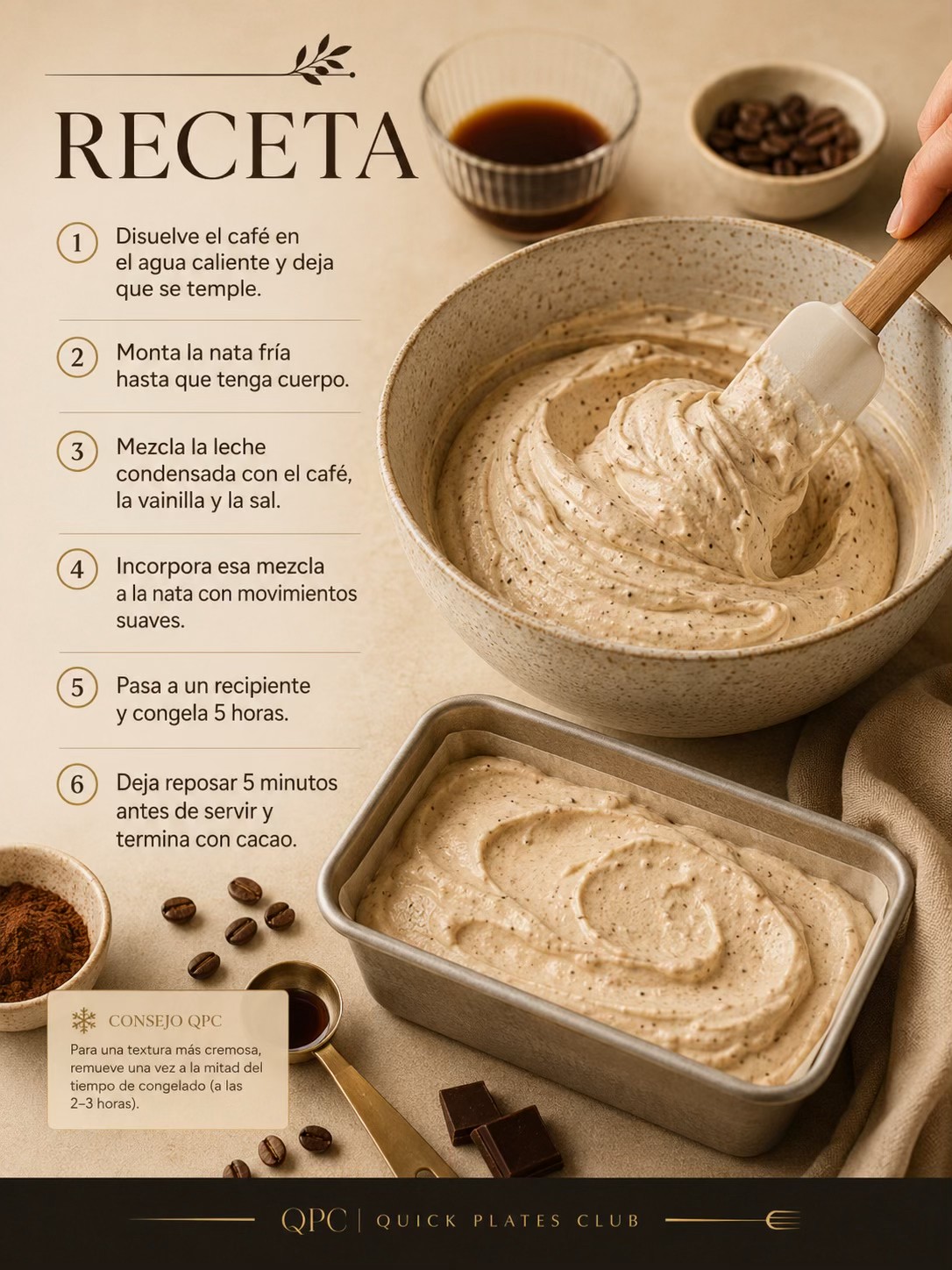 HELADO CREMOSO DE CAFÉ - receta
