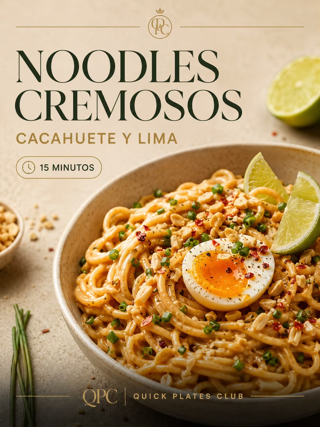 Noodles cremosos de cacahuete y lima en 15 minutos