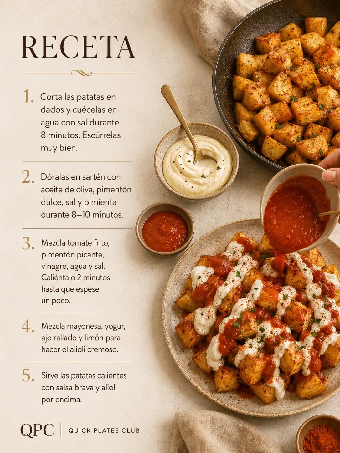 PATATAS BRAVAS EXPRESS CON ALIOLI CREMOSO - receta