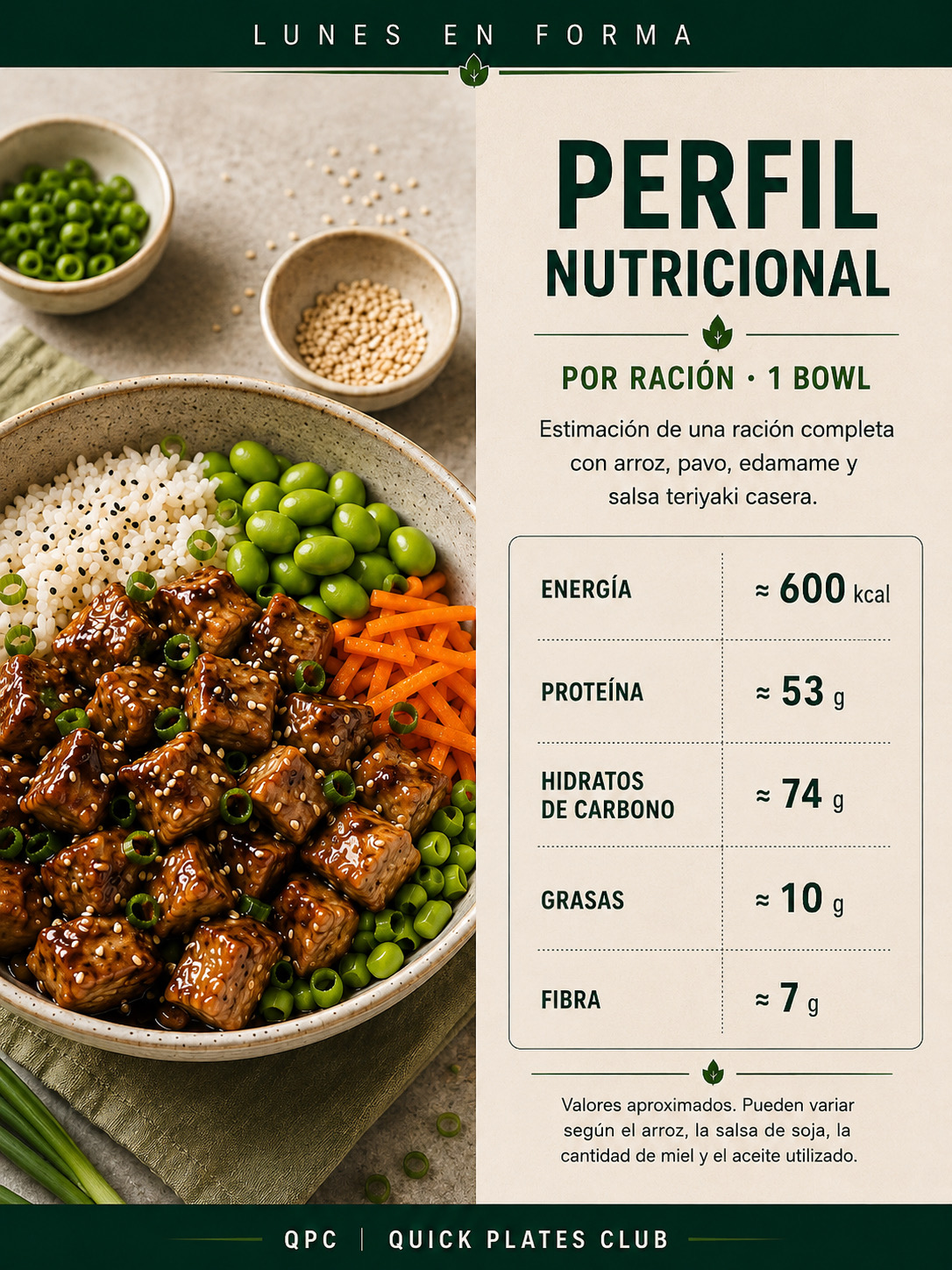 Pavo teriyaki con arroz y edamame - extra 1