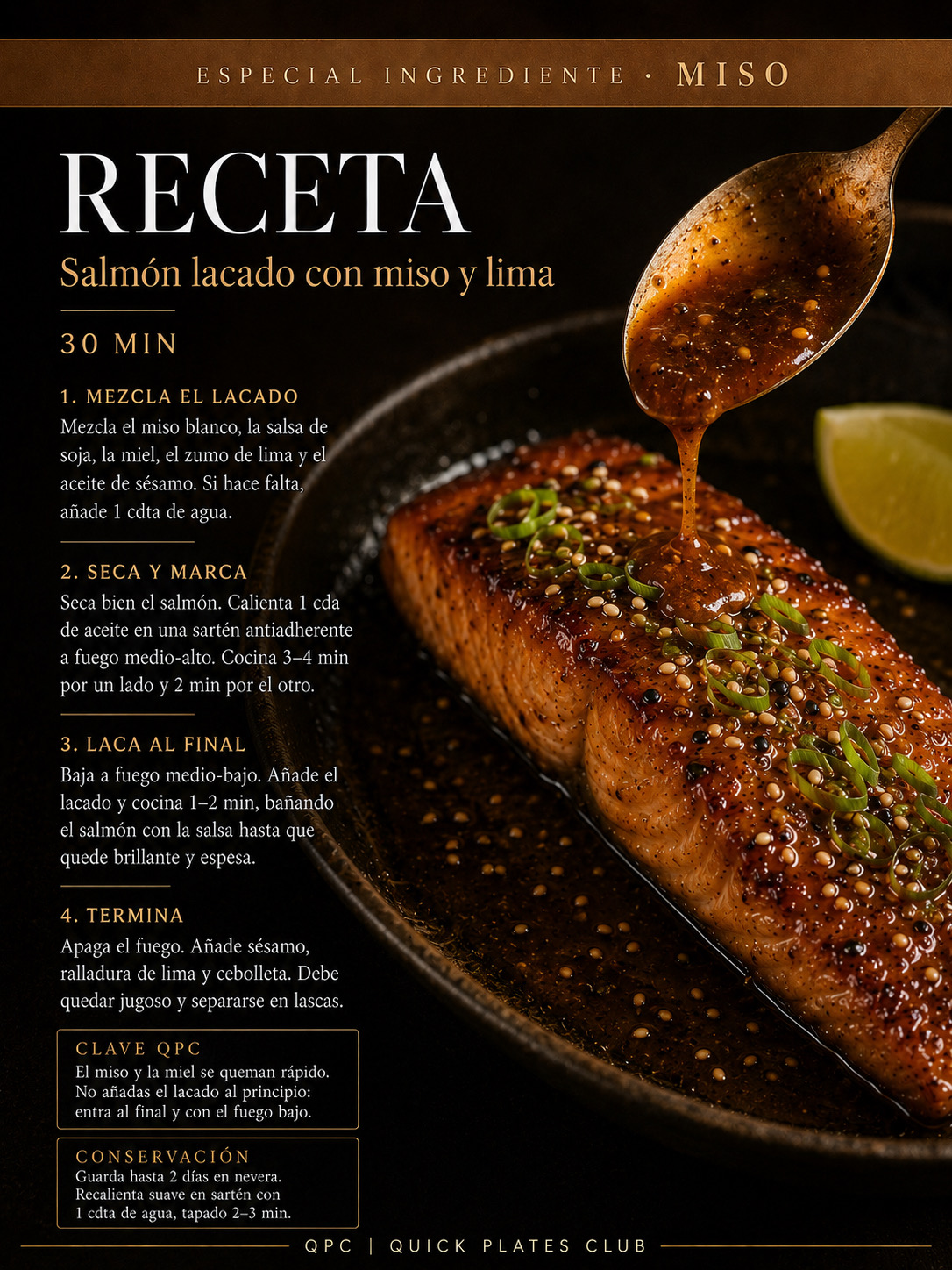 Salmón lacado con miso y lima - ingredientes