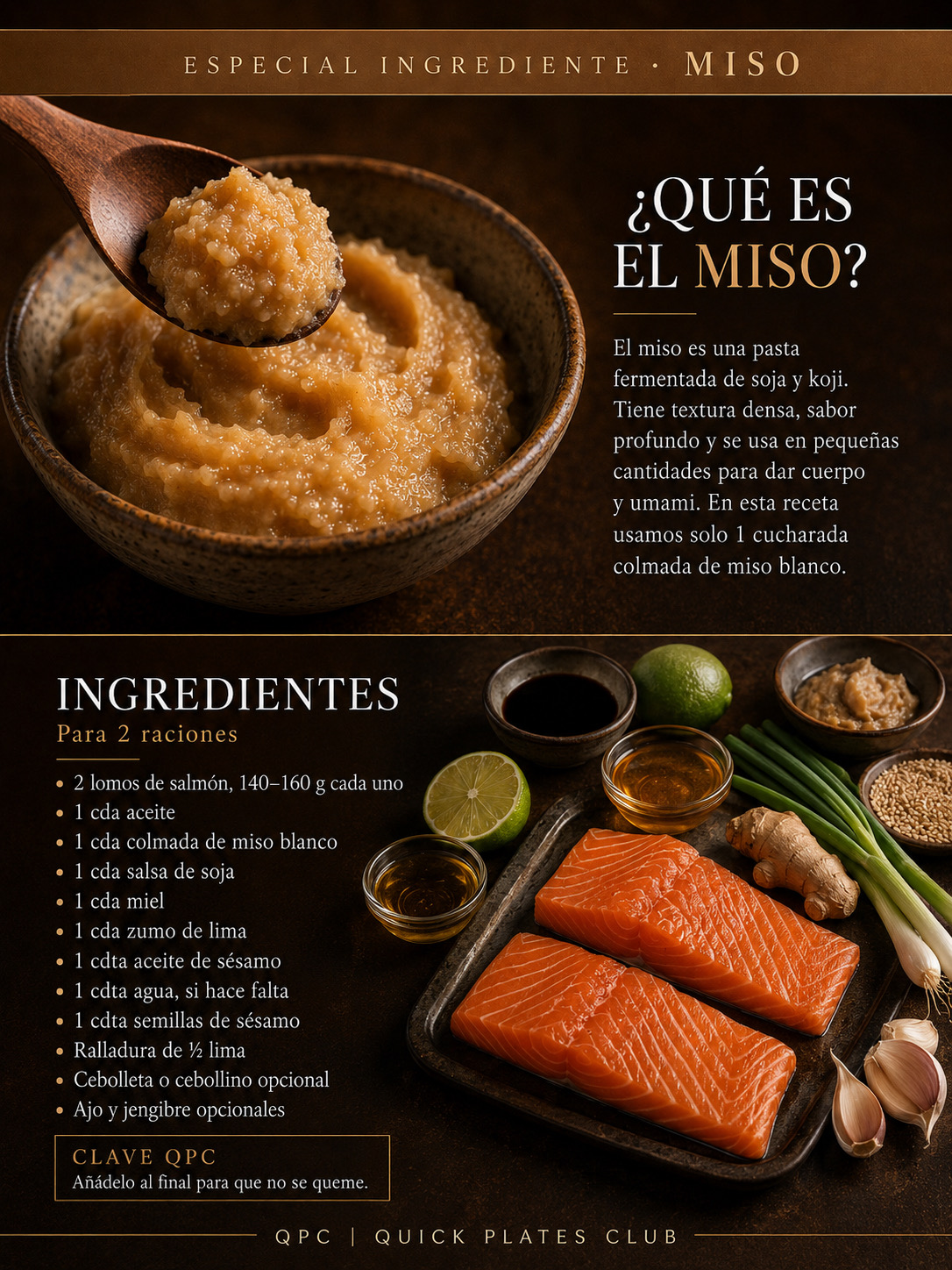 Salmón lacado con miso y lima - receta