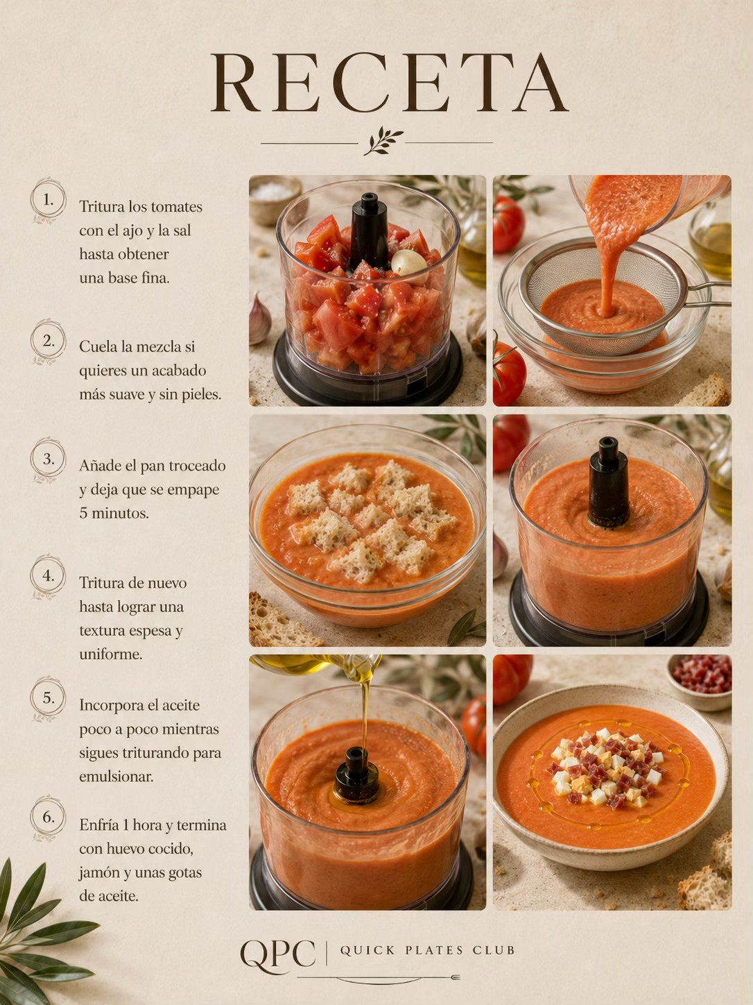 Salmorejo cordobés cremoso y sedoso - receta