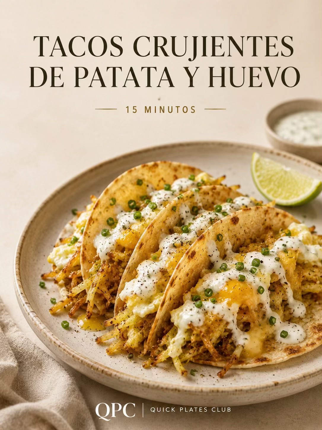 Tacos crujientes de patata y huevo en 15 minutos