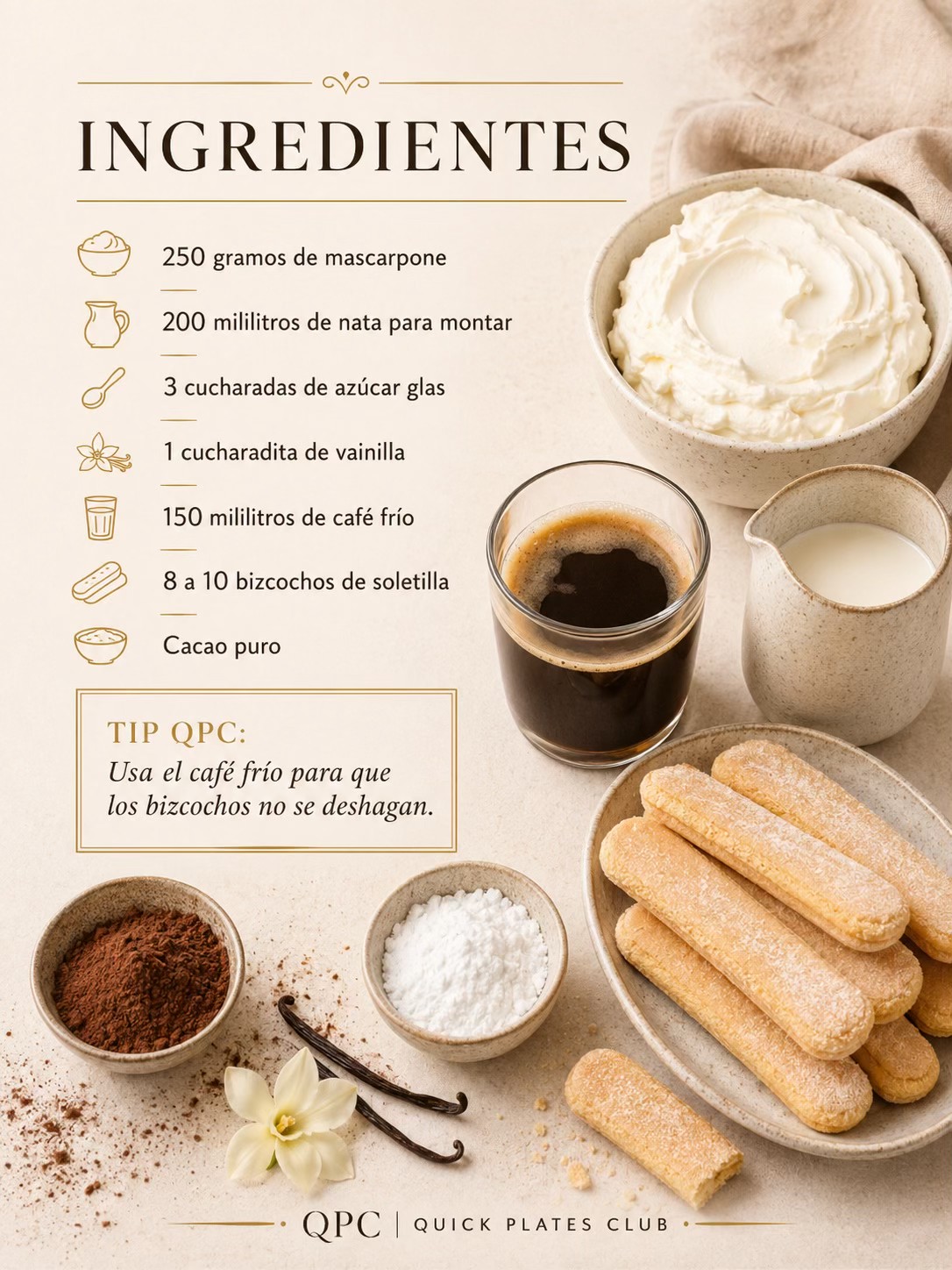 TIRAMISÚ EXPRESS EN VASO - ingredientes