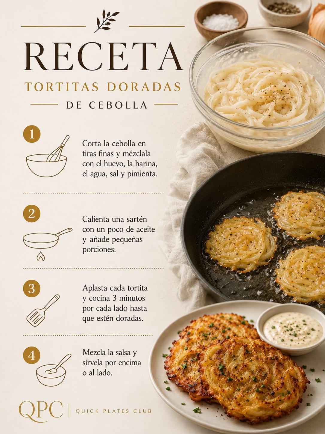 TORTITAS DORADAS DE CEBOLLA - receta