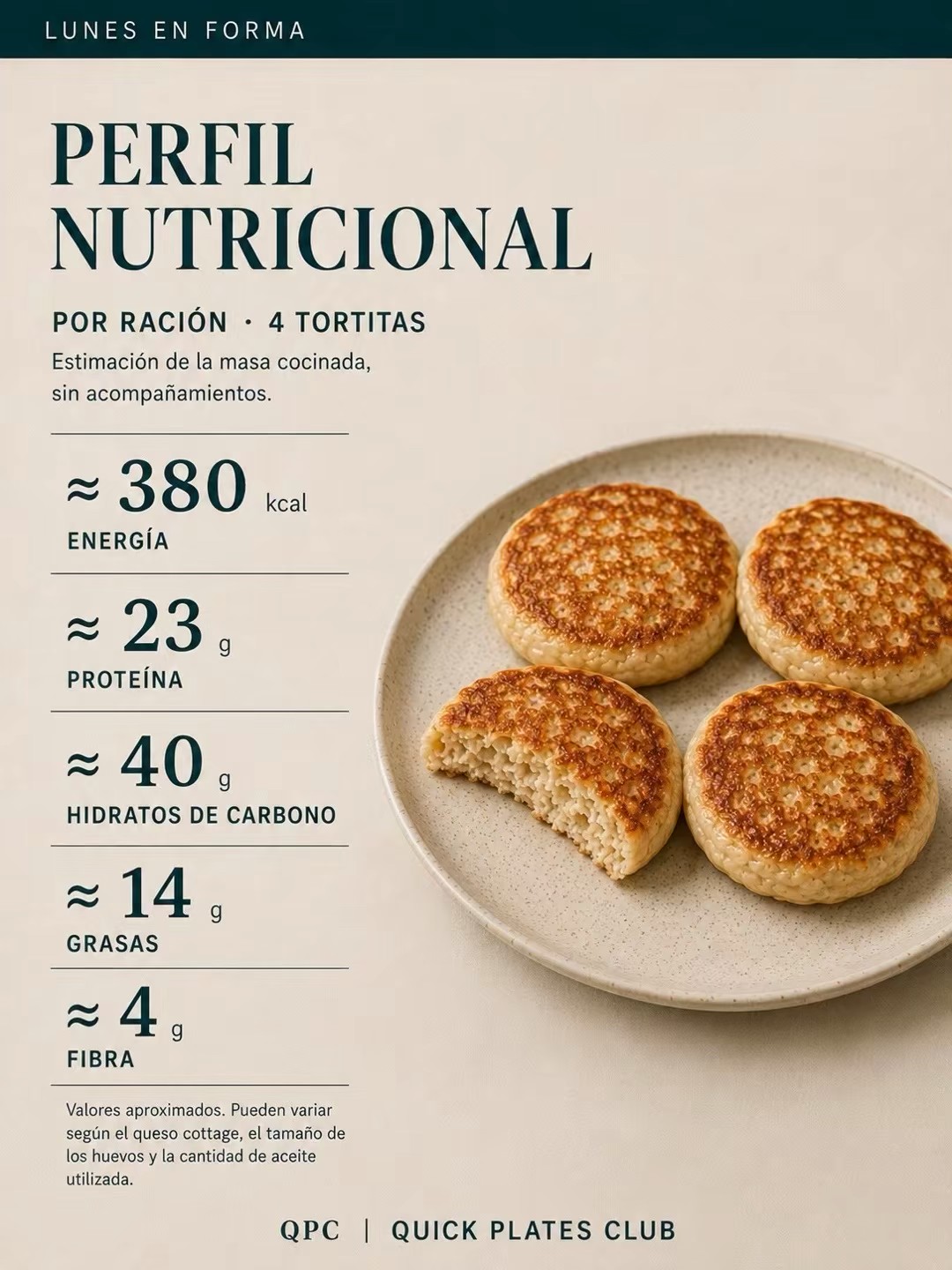 Tortitas proteicas de queso cottage y avena - extra 1