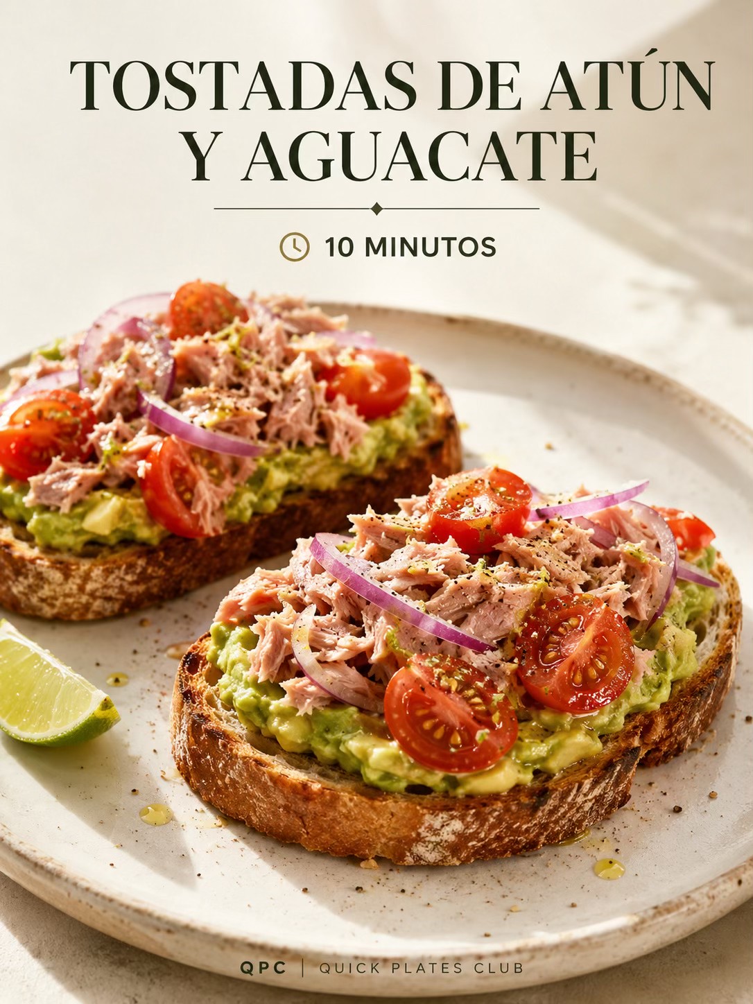 Tostadas cremosas de atún y aguacate en 10 minutos