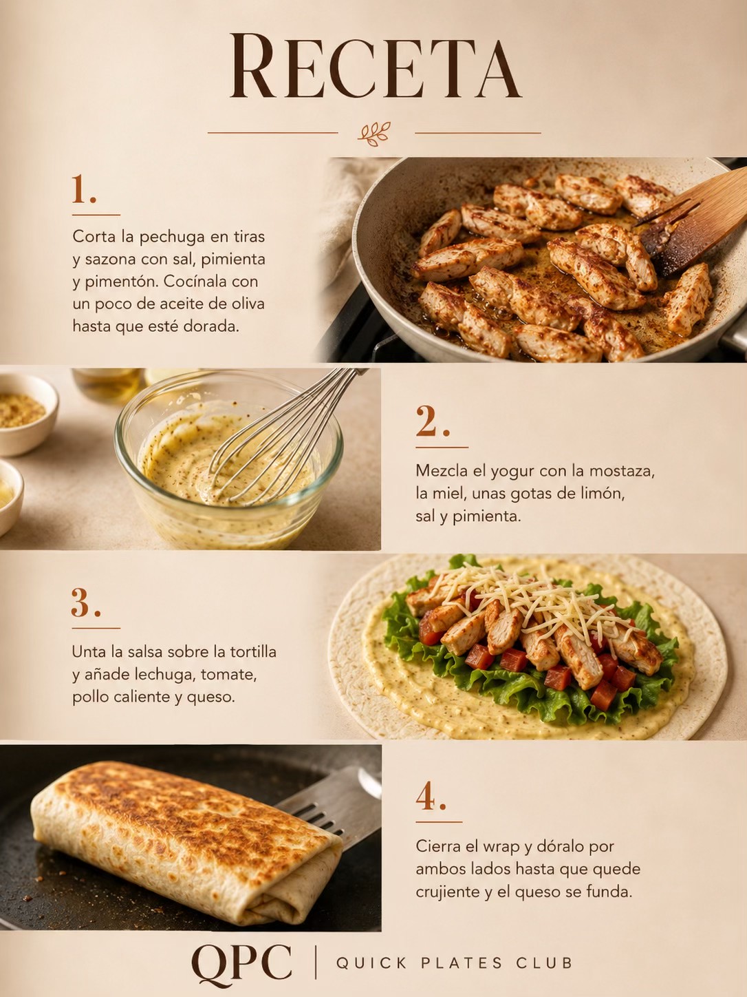 Wrap crujiente de pollo en 15 minutos - receta